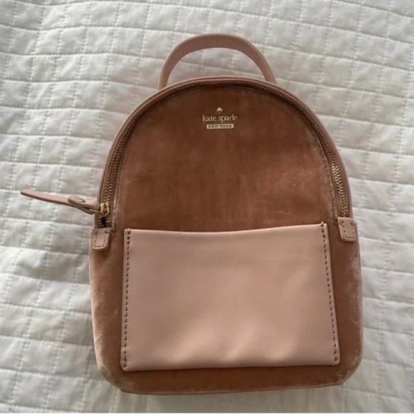 kate spade pink watson lane velvet merry purse bag backpack nwot *PLEASE READ* - Picture 9 of 9